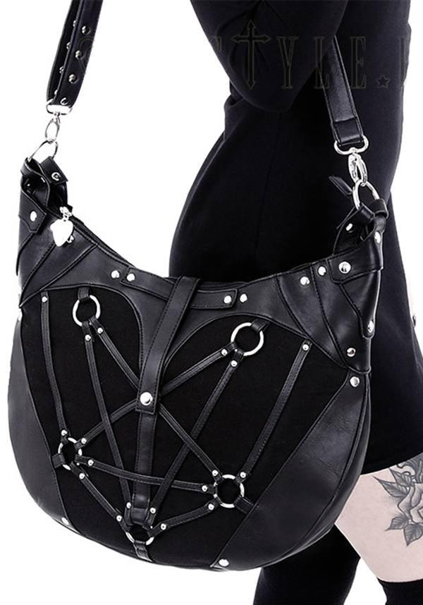 Pentagram | HOBO BAG - Beserk - accessories, all, bag, black, clickfrenzy15-2023, discountapp, fp, gothic, gothic bag, hand bag, handbag, handbags and purses, jan18, labelpending, labelvegan, ladies, restyle, shoulder bag, vegan