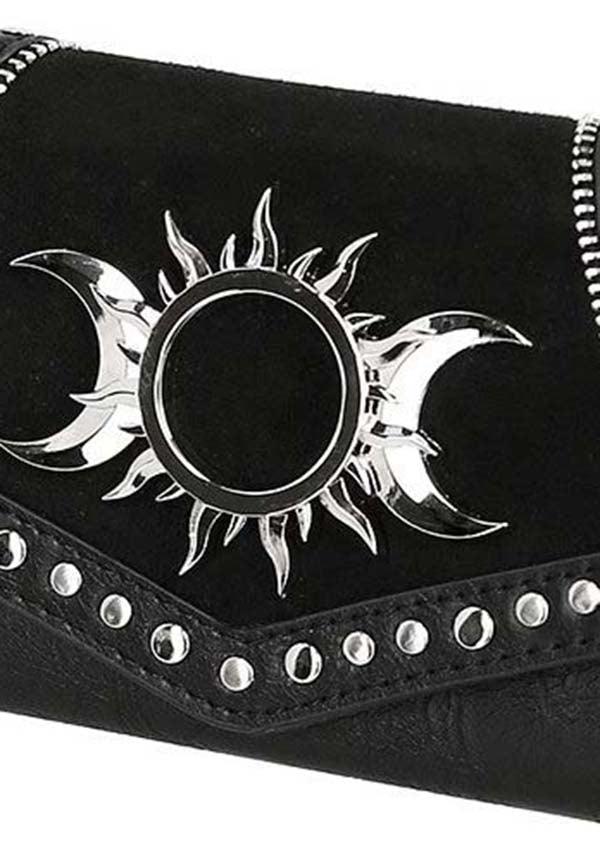Triple Goddess | WALLET - Beserk - accessories, all, black, clickfrenzy15-2023, discountapp, fp, gothic, gothic accessories, handbags and purses, ladies, moon, oct19, pricematchedtb, purse, repriced030523, restyle, studs, sun, wallet, wallets, wallets and purses