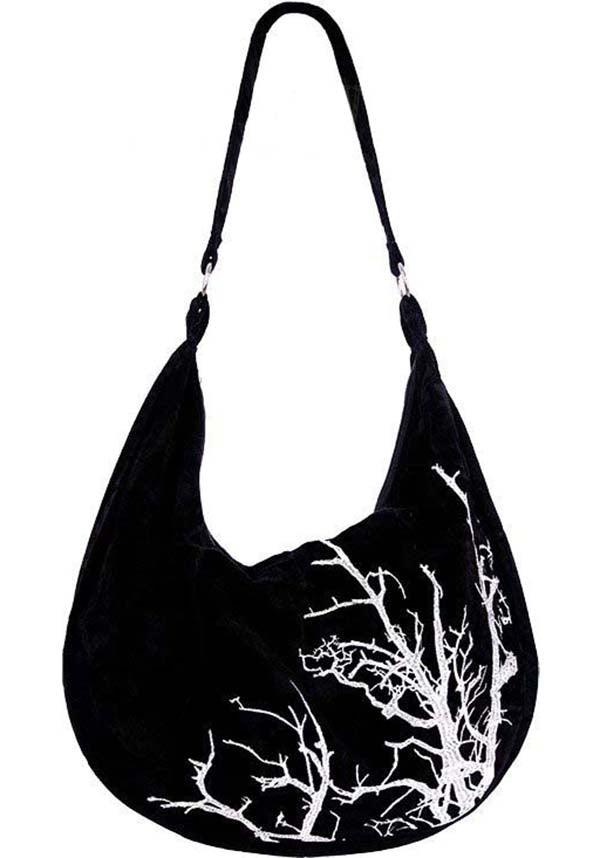 White Branches | HOBO BAG - Beserk - accessories, all, all ladies, bag, bags, big bag, black, black and white, discountapp, fp, googleshopping, goth, gothic, gothic accessories, gothic bag, green witch, hand bag, handbag, handbags, handbags and purses, labelnew, ladies, ladies accessories, large bag, may23, mens accessories, nature, R250523, RS220408, shoulder bag, slingbag, spooky tree, tree, witch, witches, witchy, women, womens