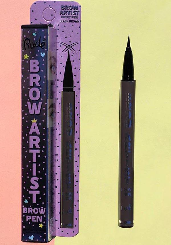 Brow Artist [Black Brown] | BROW PEN - Beserk - all, brown, clickfrenzy15-2023, cosmetics, cruelty free, cruetly free, dark brown, dec22, discountapp, eye, eyebrow, eyes, fp, googleshopping, labelvegan, make up, makeup, R151222, RCS16706, rude cosmetics, vegan