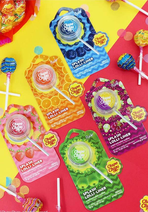 Chupa Chups [Green Apple] | SPLASH LOLLI LINER - Beserk - all, bright yellow, colour:green, colourful, colours, cosmetics, discountapp, eye, eyeliner, eyes, fp, googleshopping, gothic cosmetics, green, halloween cosmetics, halloween makeup, jun23, labelnew, labelvegan, liner, make up, makeup, multicolour, R130623, RC17269, rude cosmetics, special fx makeup, vegan, yellow