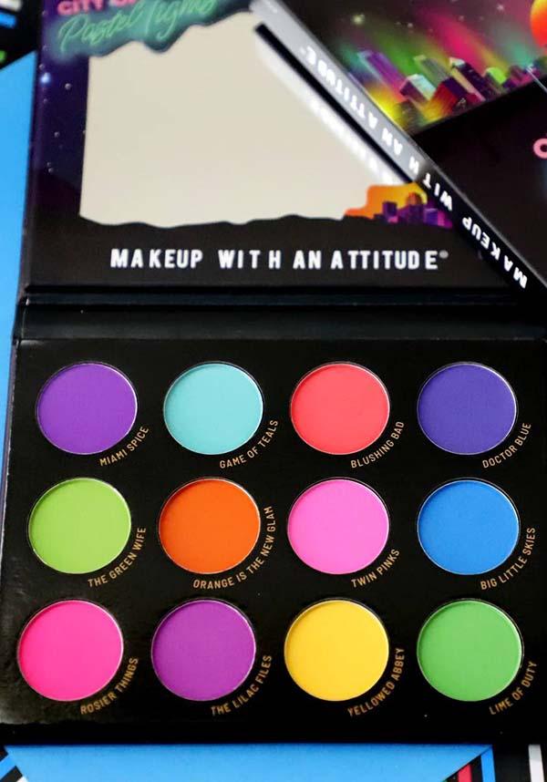 City of Pastel Lights | PIGMENT &amp; EYESHADOW PALETTE - Beserk - 420sale, all, clickfrenzy15-2023, cosmetics, cruelty free, dec20, discountapp, eye, eyes, eyeshadow, eyeshadow pressed, fp, halloween cosmetics, labelvegan, make up, makeup, neon, pastel, pastel blue, pastel goth, pastel green, pastel pink, pastel purple, rude cosmetics, vegan