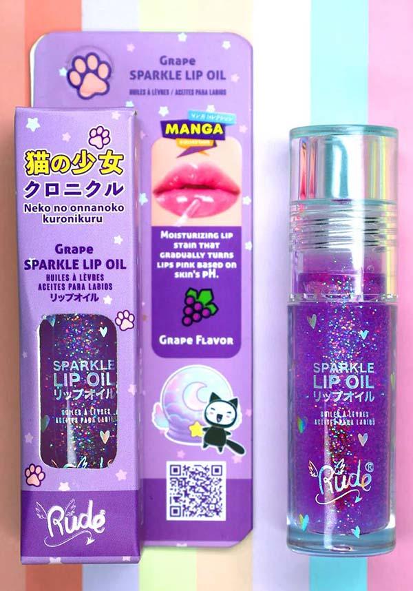 Manga [Grape] | SPARKLE LIP OIL - Beserk - all, christmas gift, christmas gifts, clickfrenzy15-2023, cosmetic glitter, cosmetics, cute, dec22, discountapp, fp, gift, gift idea, gift ideas, gifts, glitter, googleshopping, grape, labelvegan, lip, lip gloss, lips, make up, makeup, oil, pink, R151222, RCS16706, sparkle, vegan