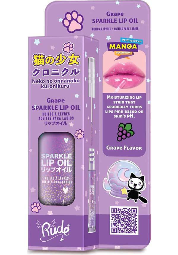 Manga [Grape] | SPARKLE LIP OIL - Beserk - all, christmas gift, christmas gifts, clickfrenzy15-2023, cosmetic glitter, cosmetics, cute, dec22, discountapp, fp, gift, gift idea, gift ideas, gifts, glitter, googleshopping, grape, labelvegan, lip, lip gloss, lips, make up, makeup, oil, pink, R151222, RCS16706, sparkle, vegan
