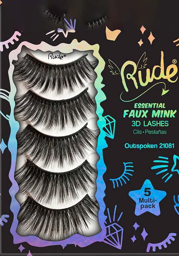 Outspoken | MINK 3D LASHES [5 MULTI-PACK] - Beserk - all, all ladies, black, clickfrenzy15-2023, cosmetics, dec21, discountapp, drag, drag queen, eye lashes, eyelashes, eyes, fake lashes, false lashes, fp, labelvegan, ladies, lashes, make up, makeup, R221221, RCS15814, vegan