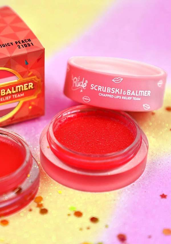 Scrubski & Balmer [Juicy Peach] | LIP SCRUB - Beserk - all, clickfrenzy15-2023, cosmetics, discountapp, fp, gift, gift idea, gift ideas, labelvegan, lip, lips, make up, makeup, mar21, peach, rude cosmetics, scent, scented, scrub, vegan