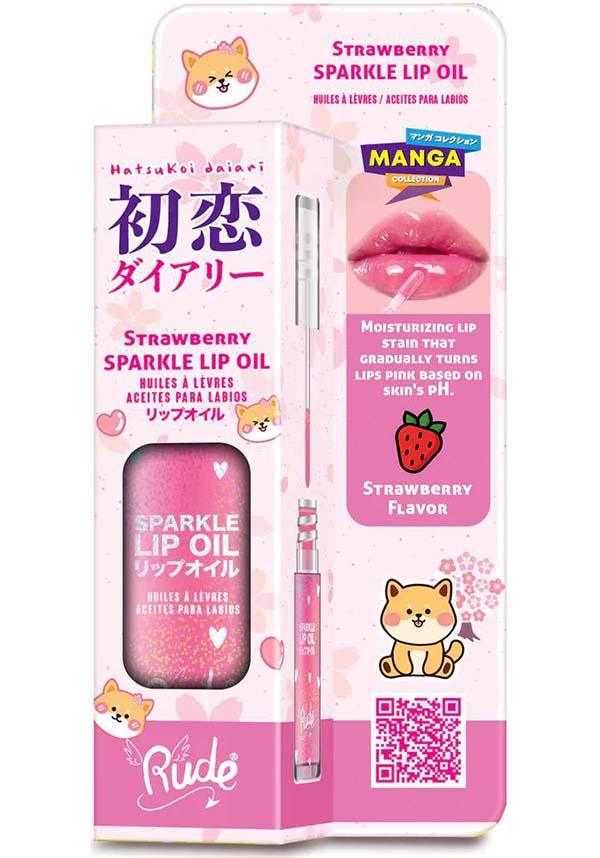 Manga [Strawberry] | SPARKLE LIP OIL - Beserk - all, christmas gift, christmas gifts, clickfrenzy15-2023, cosmetic glitter, cosmetics, cute, dec22, discountapp, fp, gift, gift idea, gift ideas, gifts, glitter, googleshopping, labelvegan, lip, lip gloss, lips, make up, makeup, mothers day, mothersday, mothersdayindulge, oil, pink, R151222, RCS16706, sparkle, vegan