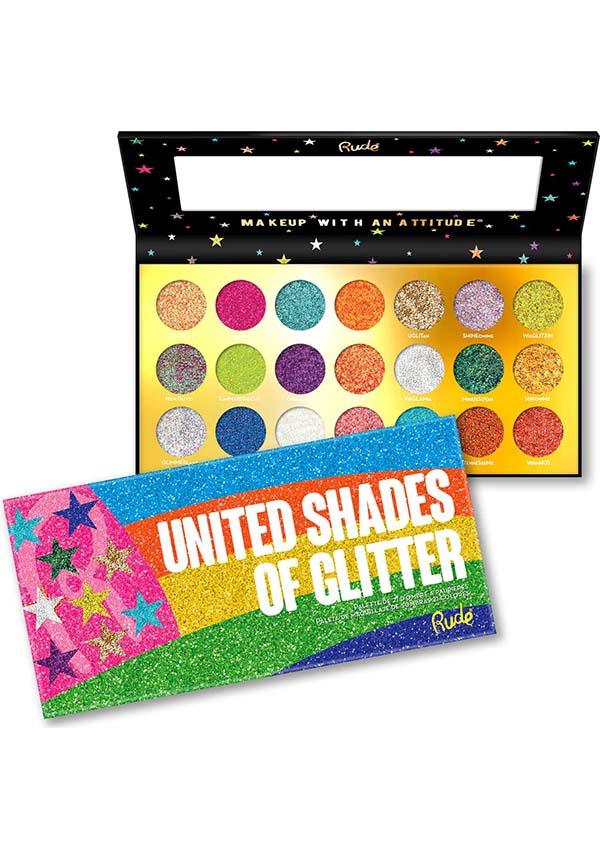 United Shades of Glitter | EYESHADOW PALETTE - Beserk - all, christmas cosmetics, clickfrenzy15-2023, cosmetic glitter, cosmetics, cruelty free, cruetly free, dec20, discountapp, eye, eyes, eyeshadow, eyeshadow pressed, festival, fp, gift, gift idea, gift ideas, gifts, glitter, labelvegan, make up, makeup, multicolour, palette, rainbow, rude cosmetics, vegan