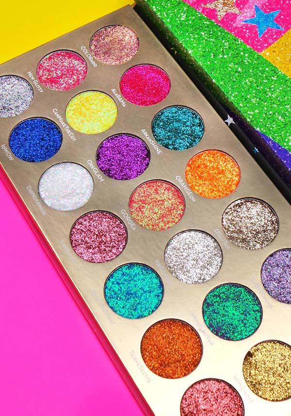 United Shades of Glitter | EYESHADOW PALETTE - Beserk - all, christmas cosmetics, clickfrenzy15-2023, cosmetic glitter, cosmetics, cruelty free, cruetly free, dec20, discountapp, eye, eyes, eyeshadow, eyeshadow pressed, festival, fp, gift, gift idea, gift ideas, gifts, glitter, labelvegan, make up, makeup, multicolour, palette, rainbow, rude cosmetics, vegan