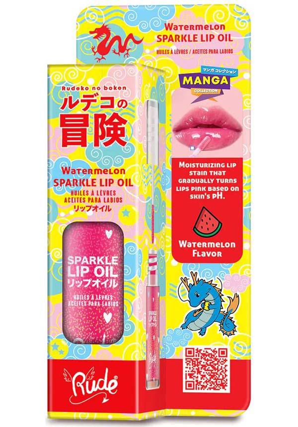 Manga Watermelon | SPARKLE LIP OIL - Beserk - all, christmas gift, christmas gifts, clickfrenzy15-2023, cosmetic glitter, cosmetics, cute, dec22, discountapp, fp, gift, gift idea, gift ideas, gifts, glitter, googleshopping, labelvegan, lip, lip gloss, lips, make up, makeup, oil, pink, R151222, RCS16706, sparkle, vegan, watermelon