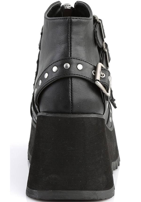SCENE-30 [Black] | PLATFORM BOOTS [PREORDER] - Beserk - all, ankle boots, black, bootie, boots, boots [preorder], buckle, buckle up, buckles, clickfrenzy15-2023, demonia, demonia shoes, discountapp, fp, goth, gothic, labelpreorder, labelvegan, platform boots, platforms, platforms [preorder], pleaserimageupdated, ppo, preorder, shoes, skull, vegan