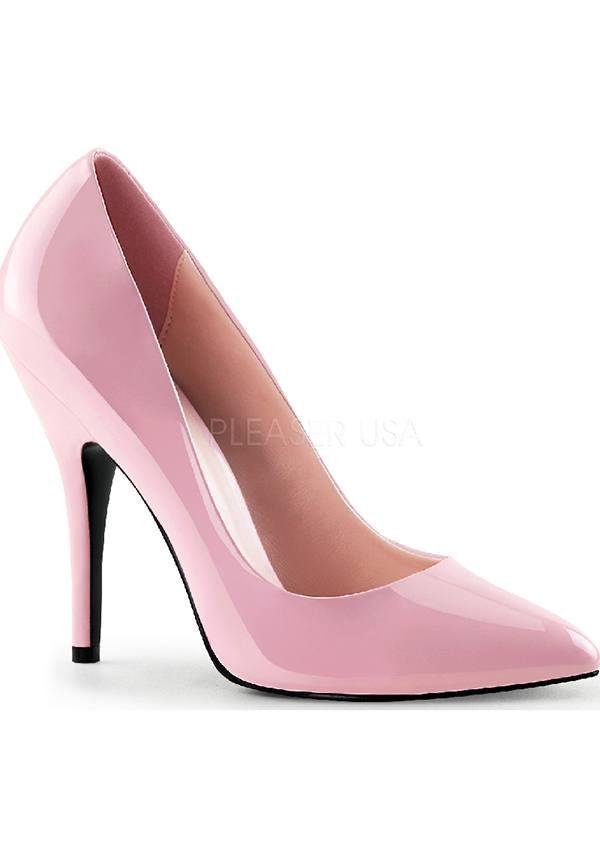 SEDUCE-420 [Black Baby Pink] | HEELS [PREORDER] - Beserk - all, clickfrenzy15-2023, discountapp, fp, heels, heels [preorder], labelpreorder, labelvegan, office, pink, pleaser, point, pointed, pointed toe, pointy, ppo, preorder, shiny, shoes, vegan