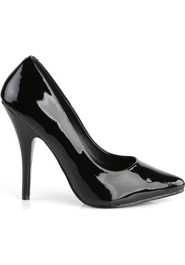 SEDUCE-420 [Black Patent] | HEELS [PREORDER] - Beserk - all, black, clickfrenzy15-2023, discountapp, fp, goth, gothic, heel, heels, heels [preorder], labelpreorder, labelvegan, office, patent, pin up, pinup, pleaser, point, pointed, pointed toe, pointy, ppo, preorder, shiny, shoes, vegan, vintage
