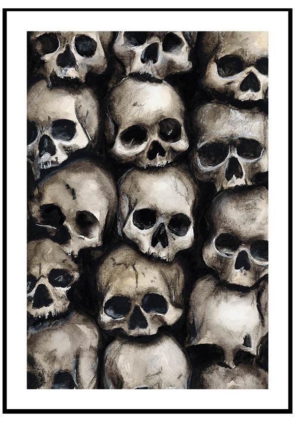 Catacombs | ART PRINT - Beserk - all, art, art print, black, black and white, christmas gift, christmas gifts, clickfrenzy15-2023, discountapp, fp, gift, gift idea, gift ideas, gifts, goth, gothic, gothic gifts, gothic homeware, gothic homewares, halloween, halloween decoration, halloween decorations, halloween homeware, halloween homewares, home, homeware, homewares, mens gift, mens gifts, office homewares, poster and tapestry, print, R170921, SEL0167, sep21, skull