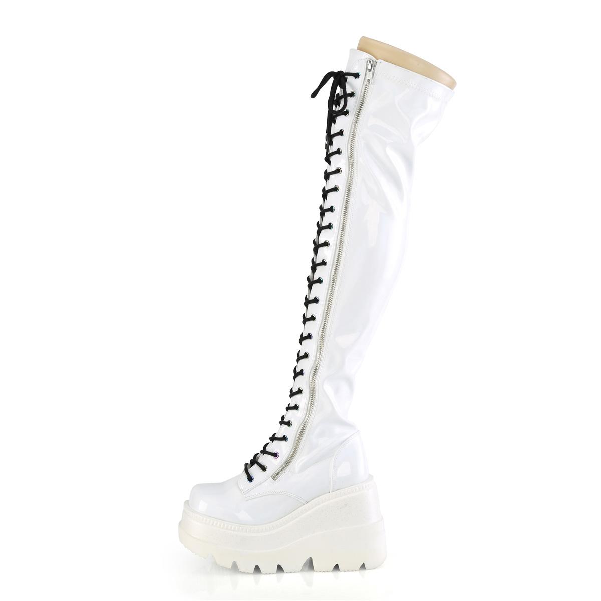 DEMONIA SHAKER-374 [White Hologram] | PLATFORM BOOTS [PREORDER] - PLATFORM BOOTS - Detail 5