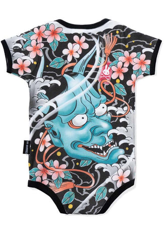 SIX BUNNIES BABY ROMPER SUGAR SKULL STRIPES main image 1