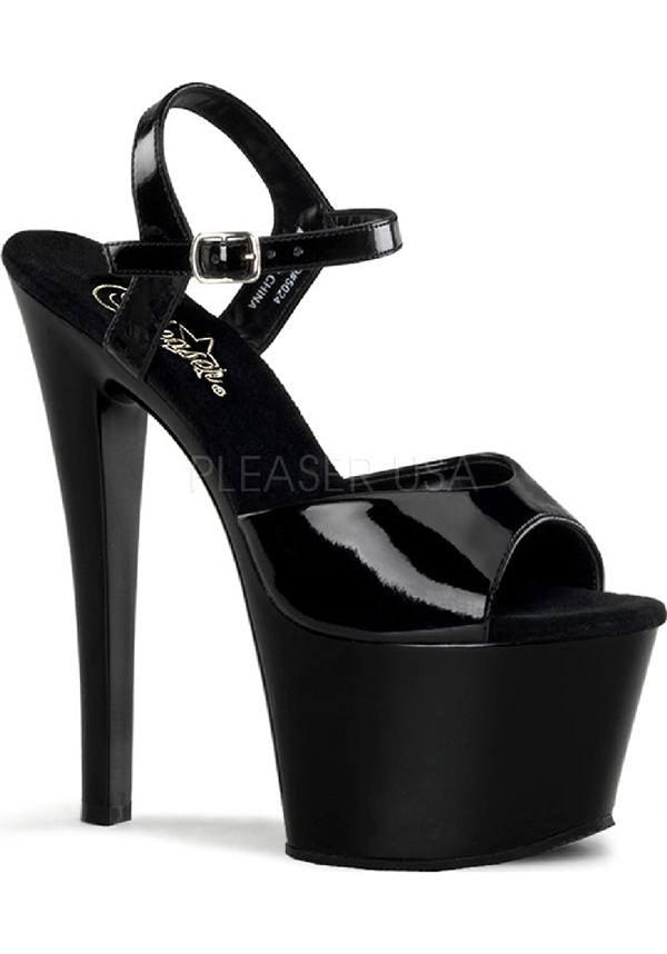SKY-309 [Patent Black] | PLATFORM HEELS [PREORDER] - Beserk - all, black, clickfrenzy15-2023, discountapp, fp, heel, heels, heels [preorder], labelpreorder, labelvegan, platform, platform heels, platforms, platforms [preorder], pleaser, ppo, preorder, shiny, shoes, vegan