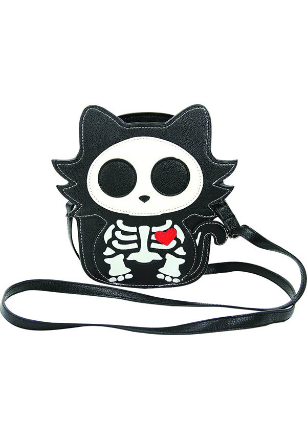 Glow in the Dark Sugar Skull Cat | CROSSBODY BAG