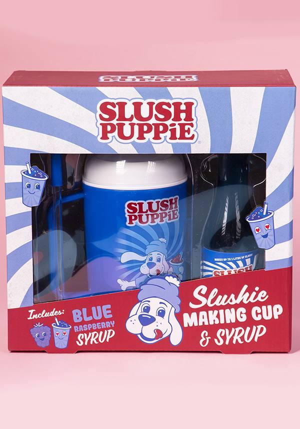 Blue Raspberry slush puppie syrup and making cup set
