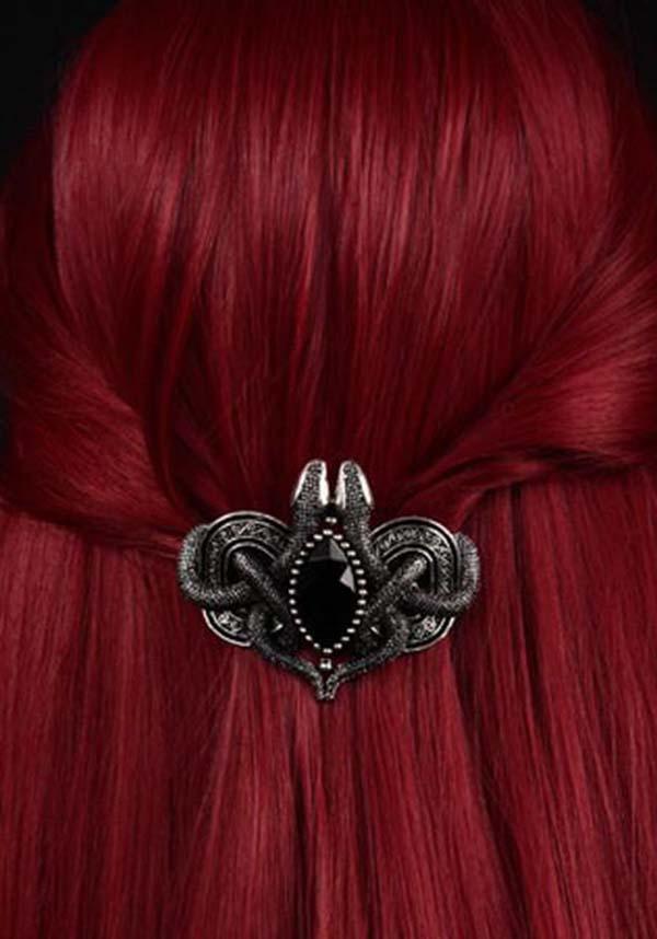 Snakes of Avalon | HAIRCLIP - Beserk - accessories, all, black, clickfrenzy15-2023, clip, crystal, discountapp, fp, gem, gothic, gothic gifts, hair accessories, hair clip, hairclip, hats and hair, medieval, renaissance, restyle, snake, steampunk