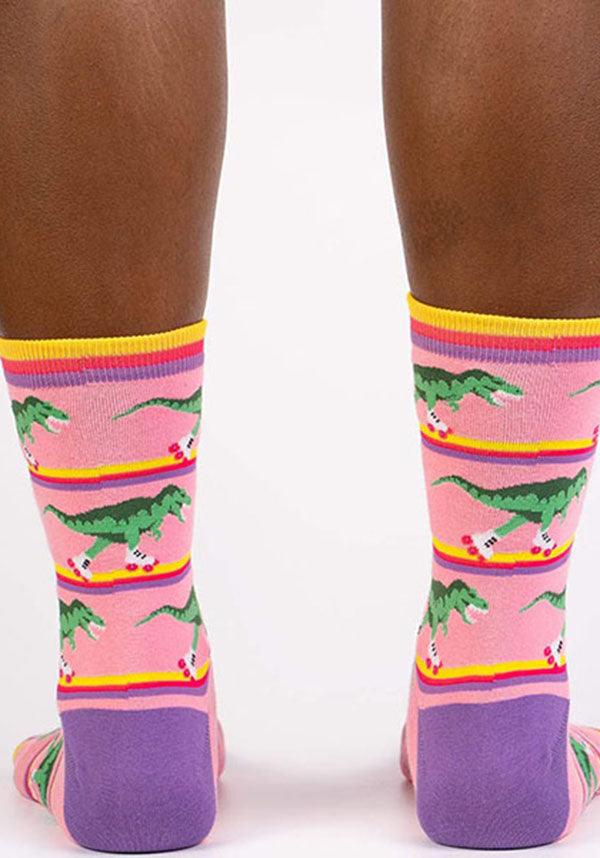Rawr-ler Rink | CREW SOCKS - Beserk - all, all clothing, all ladies, all ladies clothing, clickfrenzy15-2023, cpgstinc, crew socks, derby, derby hosiery, dinosaur, dinosaurs, discountapp, fp, gift, gift idea, gifts, gifts socks, go4sports, hosiery and socks, jul20, ladies, ladies clothing, light pink, mens, mens clothing, mens socks, mens underwear and socks, pink, purple, roller derby, rollerderby, sock it to me, socks, winter, winter clothing, winter wear, women, yellow