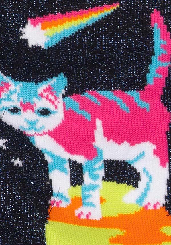 Space Cats | CREW SOCKS - Beserk - all, all clothing, all ladies, all ladies clothing, apr20, black, cat, cats, clickfrenzy15-2023, clothing, cpgstinc, crew socks, cute animals, discountapp, edgy, fp, gifts, go4sports, hosiery, hosiery and socks, ladies, ladies clothing, mens, mens clothing, mens socks, mens underwear and socks, mid high socks, multicolour, pastel goth, rainbow, sock it to me, socks, space, winter, winter clothing, winter wear