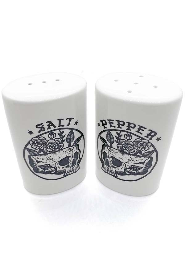 Floral Skull | SALT AND PEPPER SHAKERS*