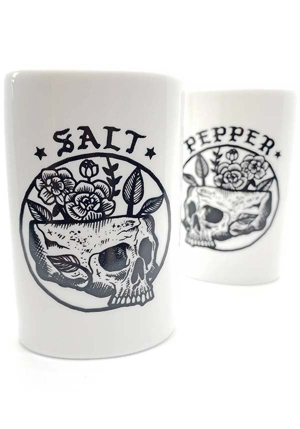 Floral Skull | SALT AND PEPPER SHAKERS*