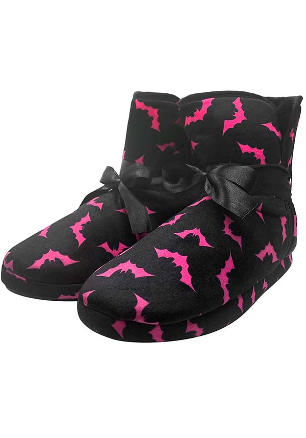 Luna Bats [Black/Neon Pink] | SLIPPER BOOTS
