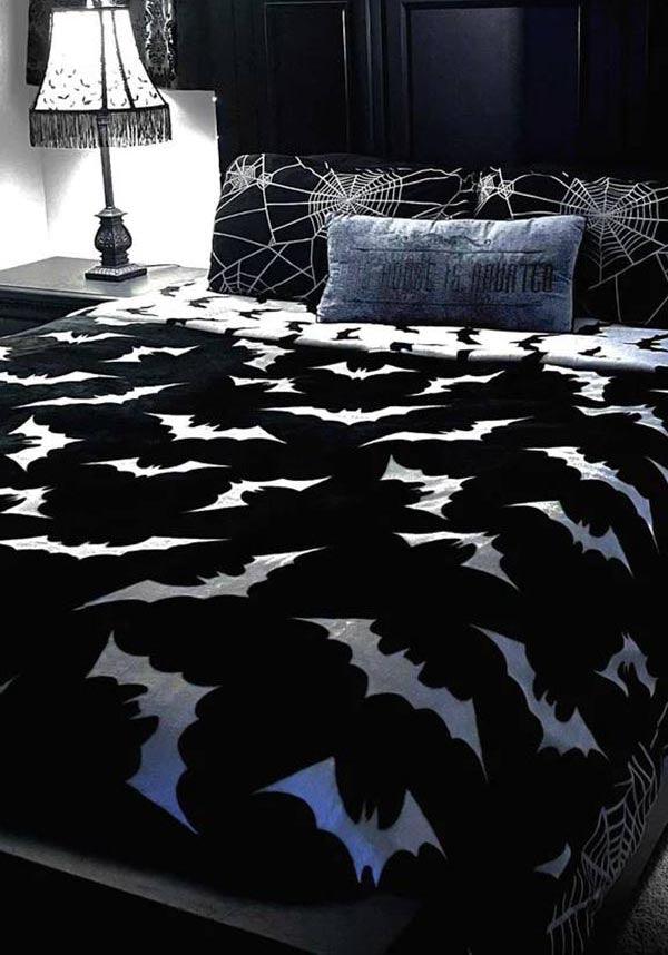 Luna Bats | FULL SIZE BLANKET^ - Beserk - all, all ladies, bat, bats, bed, bed linen, bedding, bedroom, black and white, blanket, christmas gift, christmas gifts, clickfrenzy15-2023, discountapp, feb23, fp, gift, gift idea, gift ideas, gifts, googleshopping, goth, goth homeware, goth homewares, gothic, gothic gifts, gothic homeware, gothic homewares, home, homeware, homewares, house, housewarming, ladies, mothers day, mothersday, R080223, sourpuss, spooky, SPPWS2264