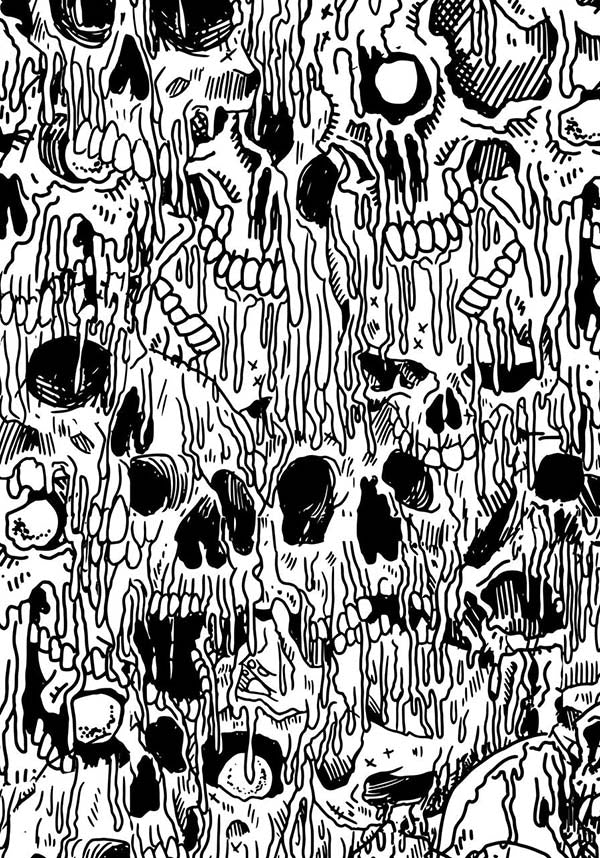 Melting Skulls | SHOWER CURTAIN