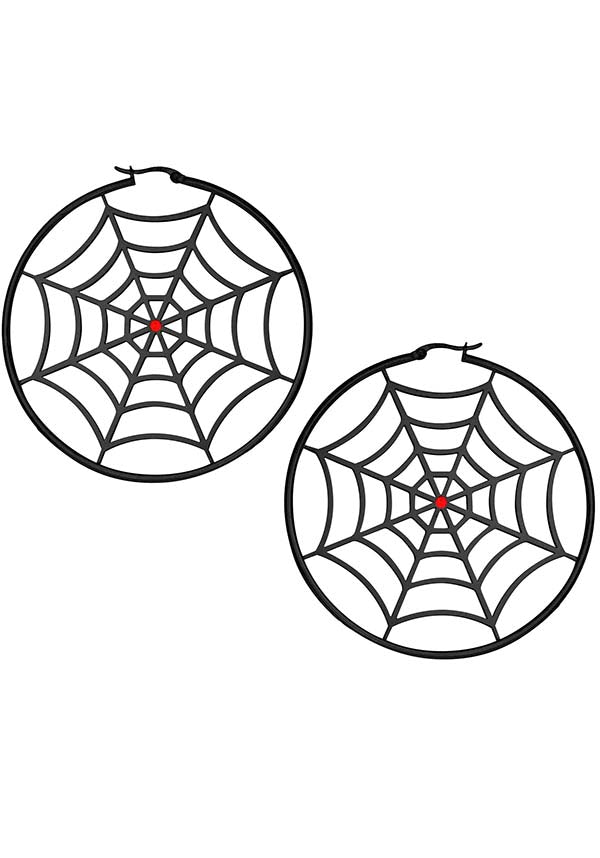 Spiderweb [Black] | HOOP EARRINGS