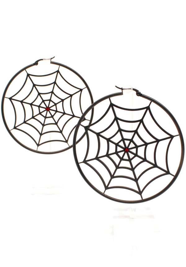 Spiderweb [Black] | HOOP EARRINGS