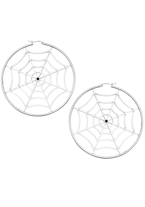Spiderweb [Silver] | HOOP EARRINGS