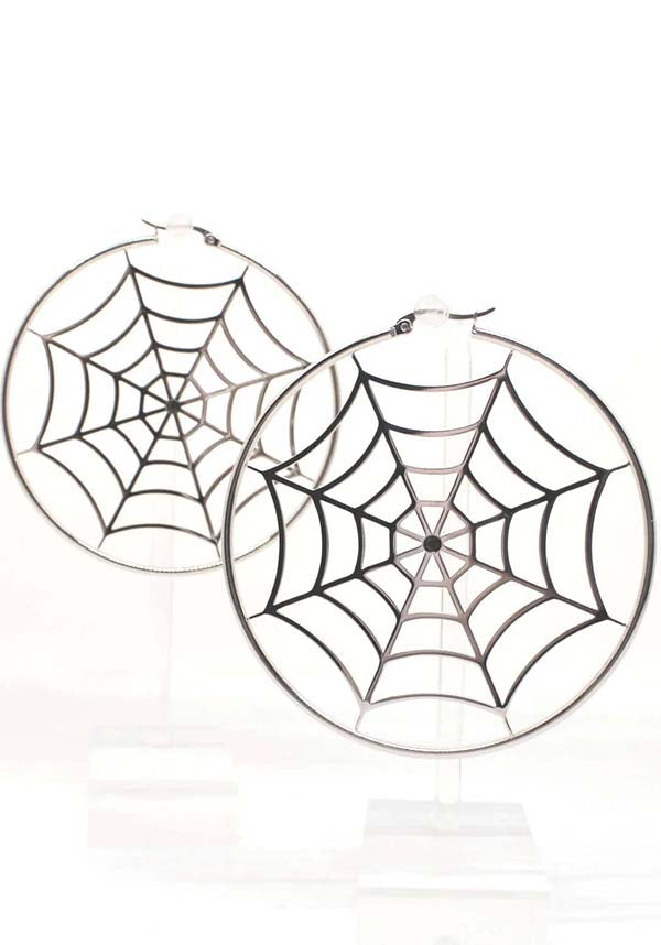 Spiderweb [Silver] | HOOP EARRINGS