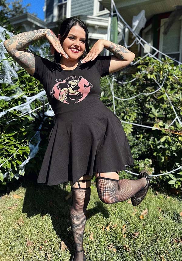 Spooky Pinup | RAGLAN SKATER DRESS**