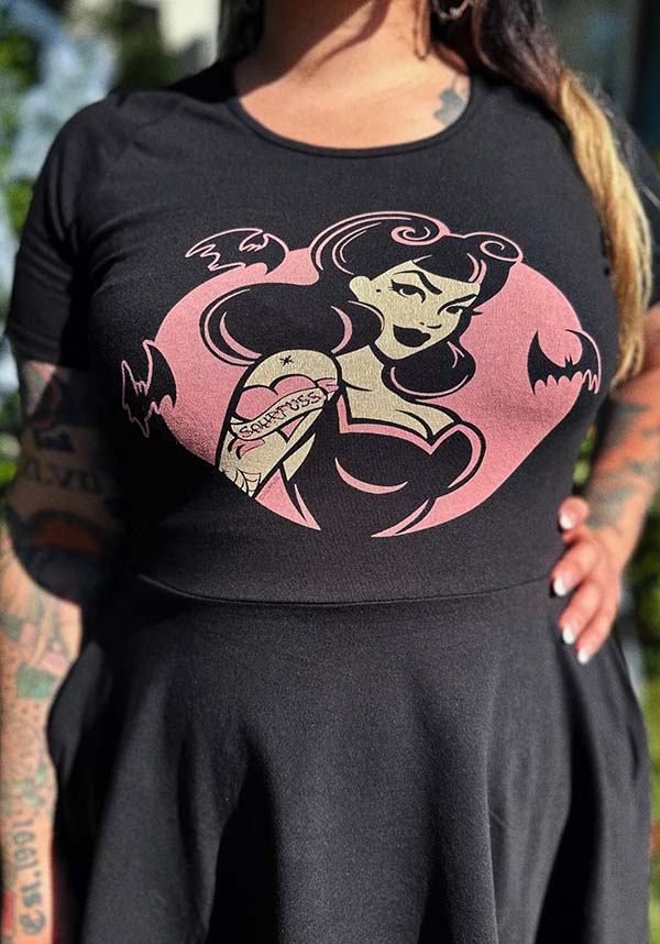 Spooky Pinup | RAGLAN SKATER DRESS**