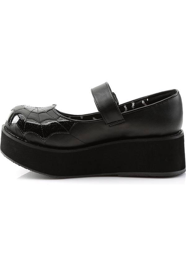 SPRITE-05 [Black] | PLATFORMS [PREORDER] - Beserk - all, black, clickfrenzy15-2023, demonia, demonia shoes, discountapp, fp, halloween, labelpreorder, labelvegan, lolita, mary janes, platforms, platforms [preorder], pleaserimageupdated, ppo, preorder, shoes, spider, spiderweb, vegan, web