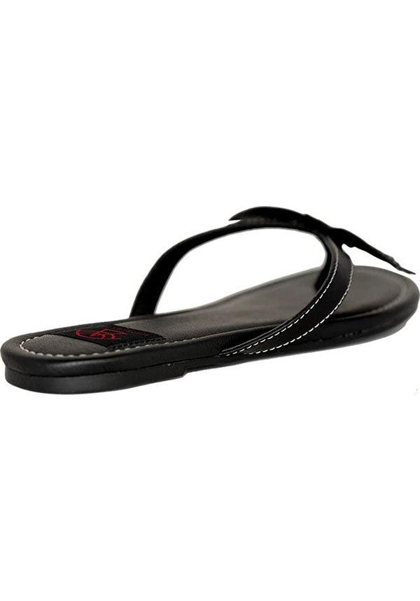 Betty Bat [Black] | SANDALS - Beserk - all, all ladies, bat, bats, batwing, black, clickfrenzy15-2023, discountapp, exclusive, flats, flats [in stock], fp, goth, goth summer, gothic, in stock, instock, jul20, labelexclusive, labelinstock, labelvegan, ladies, pool slides and slip ons, repriced010223, sandals, shoe, shoes, slides, strangecvlt, summer, summer goth, thong, vegan
