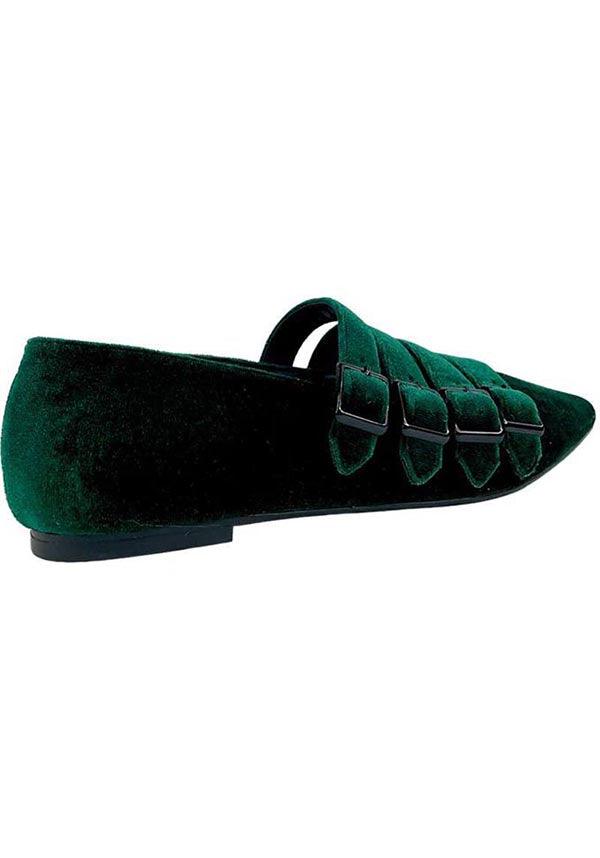 Coven [Green Velvet] | FLATS - Beserk - all, cottagecore, dark green, discountapp, emerald, emerald green, exclusive, flats [in stock], fp, googleshopping, goth, gothic, green, in stock, labelexclusive, labelvegan, may23, pointed, pointed toe, R090523, shoe, shoes, STR47174, vegan, velvet, velvet shoe