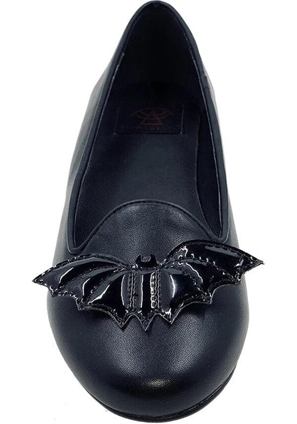 Lydia Bat [Black] | FLATS - Beserk - all, bat, bats, batwing, black, clickfrenzy15-2023, discountapp, exclusive, flats, flats [in stock], fp, goth, gothic, halloween, halloween shoes, in stock, instock, labelexclusive, labelinstock, labelvegan, oct20, repriced010223, shoe, shoes, strangecvlt, vegan