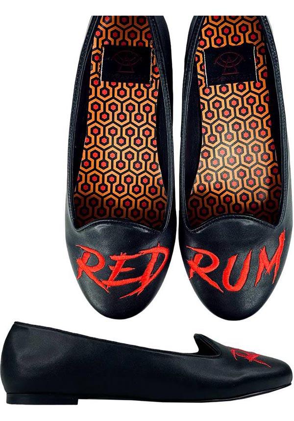 Redrum | FLATS - Beserk - all, black, classic horror, discountapp, exclusive, flats, flats [in stock], fp, googleshopping, goth, gothic, gothic gifts, halloween shoes, horror, horror movie, labelexclusive, labelvegan, ladies shoes, may23, murder, pop culture, popculture, R090523, redrum, shoe, shoes, STR47174, strangecult, strangecvlt, the shining, vegan