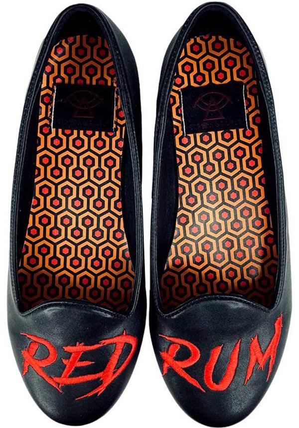 Redrum | FLATS - Beserk - all, black, classic horror, discountapp, exclusive, flats, flats [in stock], fp, googleshopping, goth, gothic, gothic gifts, halloween shoes, horror, horror movie, labelexclusive, labelvegan, ladies shoes, may23, murder, pop culture, popculture, R090523, redrum, shoe, shoes, STR47174, strangecult, strangecvlt, the shining, vegan
