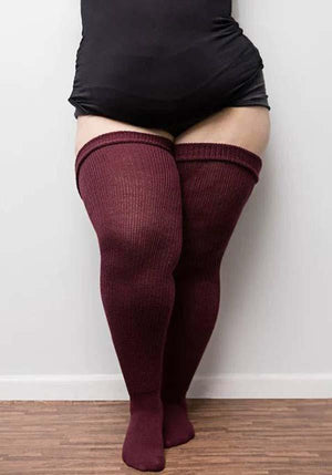 Maroon THIGH HIGH SOCKS