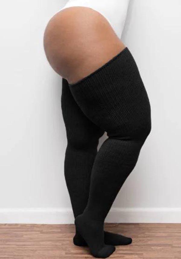 Classic Black | THIGH HIGH SOCKS - Beserk - all, all clothing, all ladies clothing, black, clickfrenzy15-2023, clothing, dec22, discountapp, fp, googleshopping, goth, gothic, high socks, hosiery and socks, ladies clothing, ladies socks, long socks, plus, plus size, r061222, repriced090523, repriced11012023, sock, socks, thigh high, thunda thighs, thundathighs, TTRNP4JZJN2T, winter, winter clothing, winter wear