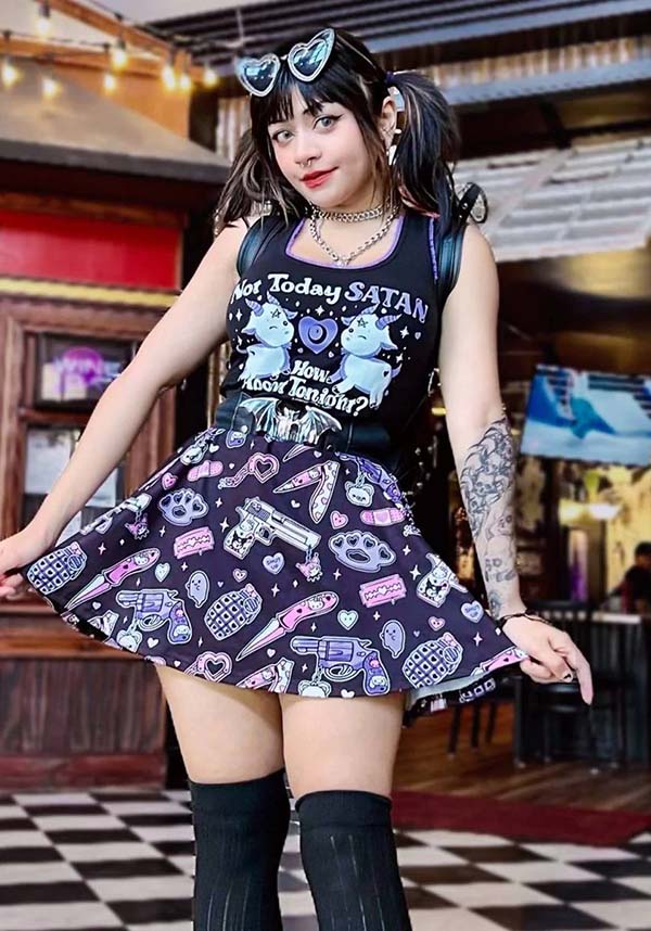 Too Fast Apparel Pastel Goth Guns And Knives Skater Skirt Buy Online Australia