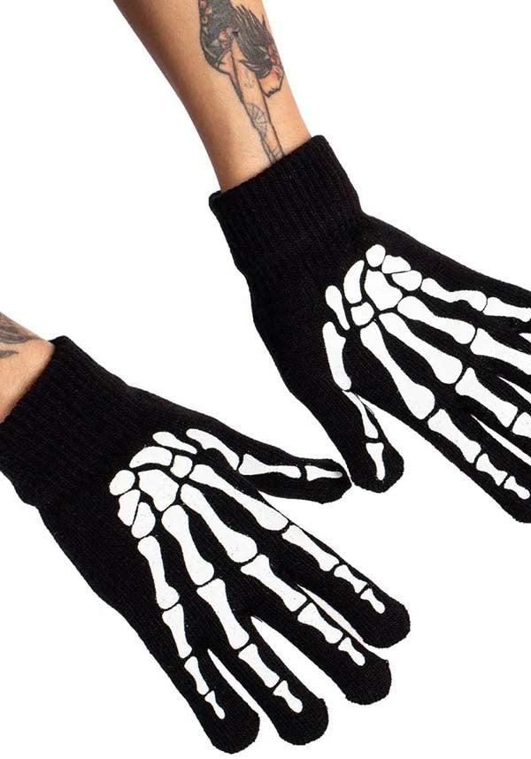 Skeleton Hands Winter | KNIT GLOVES - Beserk - accessories, all, black, black and white, discountapp, emo, fp, gloves, gloves and armwarmers, googleshopping, goth, gothic, gothic accessories, grunge, jun23, knit, labelnew, ladies accessories, men, mens, mens accessories, punk, R130623, scene, skeleton, TFWHS-3131, too fast, too fast apparel, unisex, winter, winter wear, women, womens
