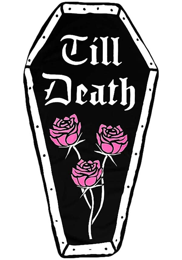 Till Death Coffin Roses Shaped | BEACH TOWEL