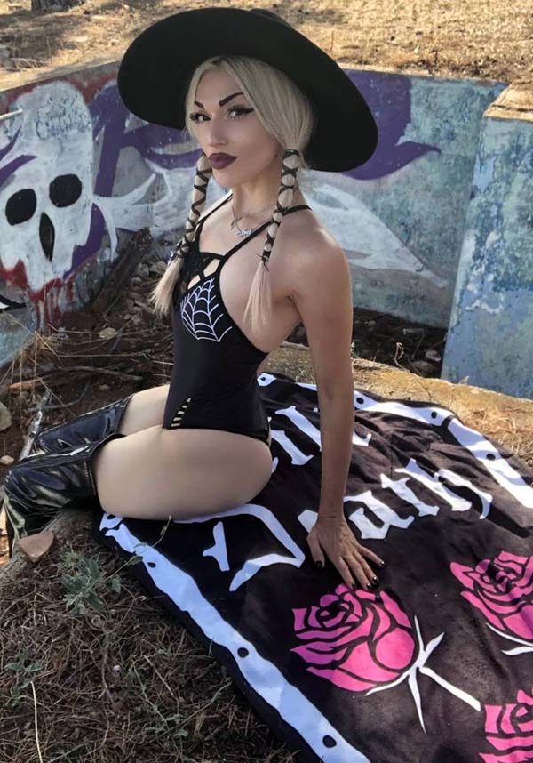 Till Death Coffin Roses Shaped | BEACH TOWEL