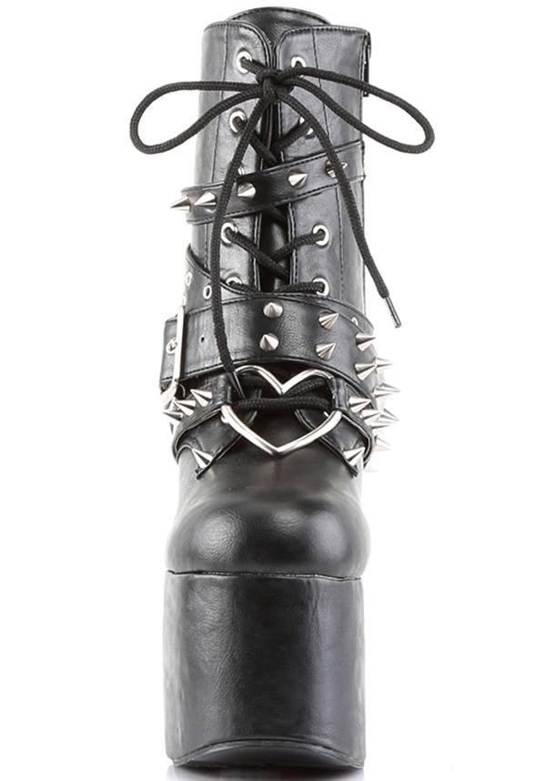 TORMENT-700 [Black] | BOOTS [PREORDER] - Beserk - all, black, boots, boots [preorder], clickfrenzy15-2023, demonia, demonia shoes, discountapp, fp, goth, gothic, heels, heels [preorder], labelpreorder, labelvegan, platform, platform heels, platforms, platforms [preorder], pleaserimageupdated, post apocalyptic, ppo, preorder, pricematched, punk, shoes, vegan